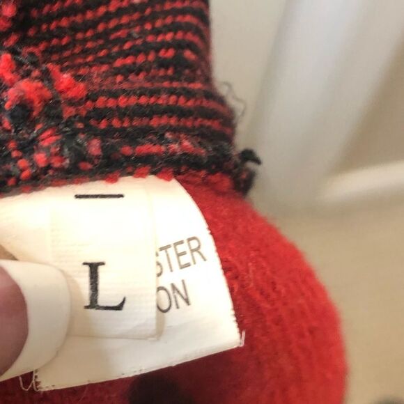 Plaid open drape front vest, size large - Picture 8 of 8